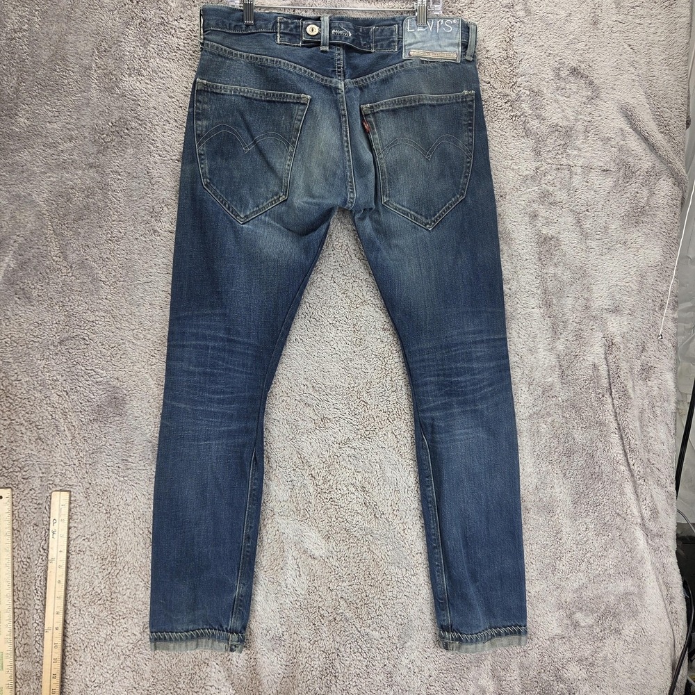 Vintage Levis Engineered Jeans Mens Blue Buckle Back Button Fly Denim Fits 34x32